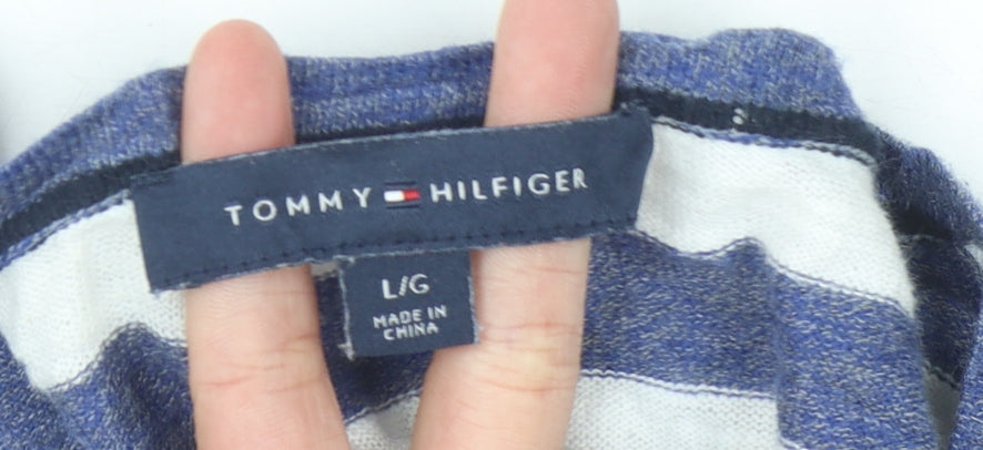 Tommy Hilfiger Women’s Blue Striped Pullover Jumper L
