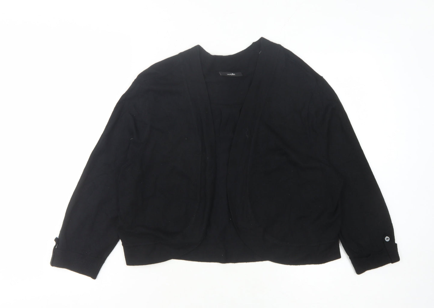 Wallis Black Cardigan L Women's Knit Long Sleeve