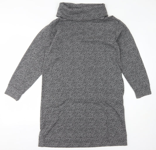 White Stuff Women's Grey Cowl Neck Shift Dress Size 12