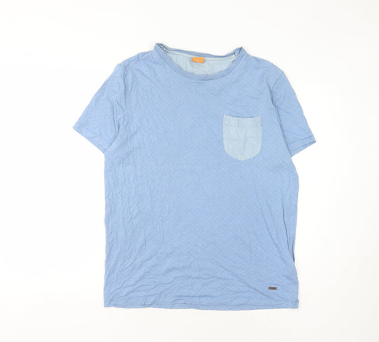 Hugo Boss Men's Blue XL Cotton Pocket T-Shirt