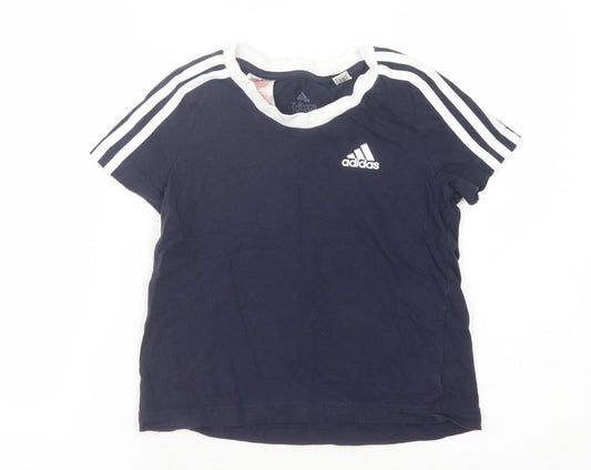 Adidas Boys Blue T-Shirt, 7-8 Years, Logo, Casual Wear