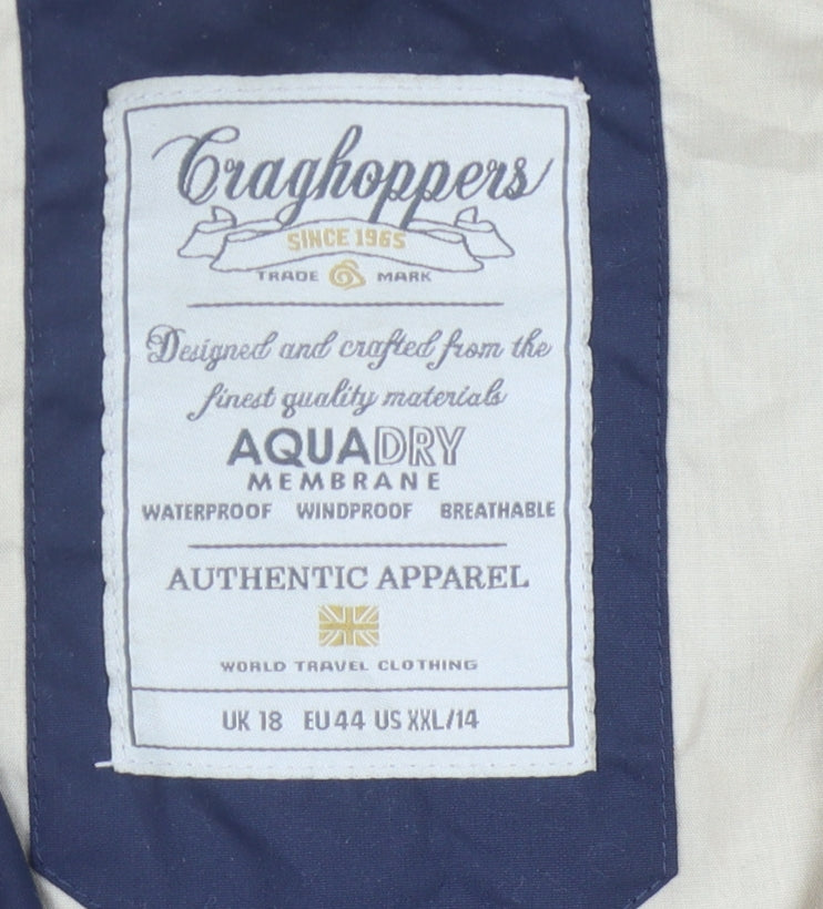 Craghoppers Women's Blue Long Rain Coat Size 18