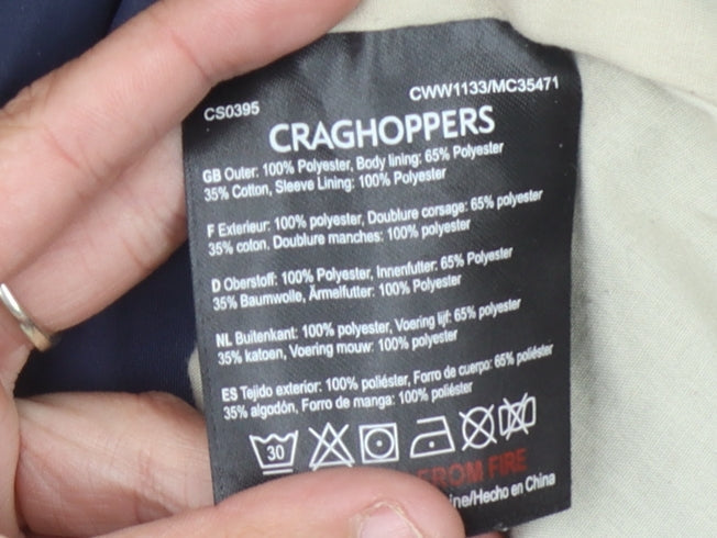 Craghoppers Women's Blue Long Rain Coat Size 18