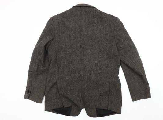 Hampton Men's XL Grey Herringbone Wool Blazer Jacket