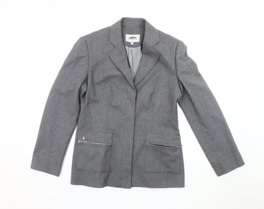 Next Women's Grey Blazer, Size 12, Zip Accents
