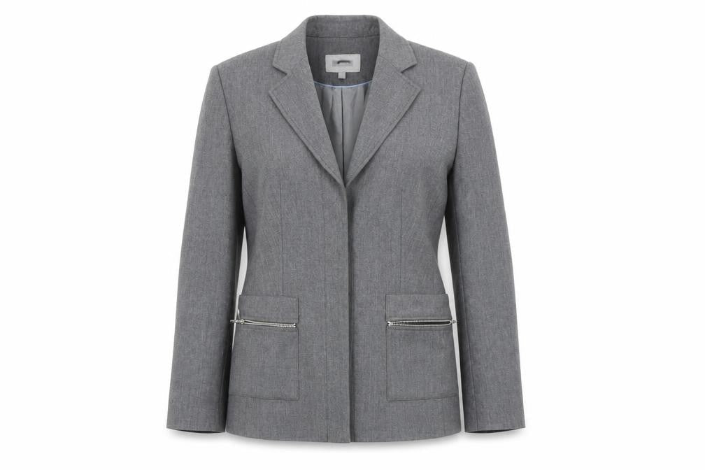 Next Women's Grey Blazer, Size 12, Zip Accents