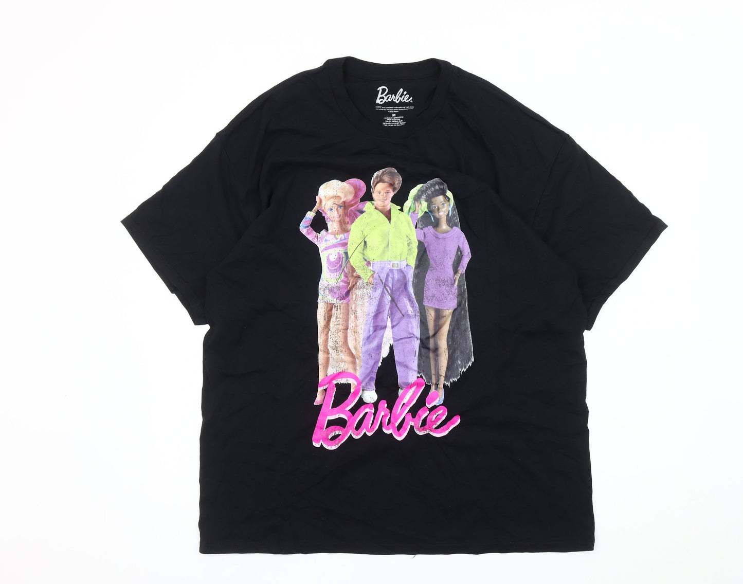 Barbie Black Unisex Medium T-Shirt, Short Sleeve, Graphic