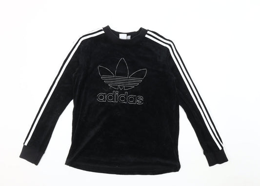 Adidas Unisex Black Velour Jersey T-Shirt L