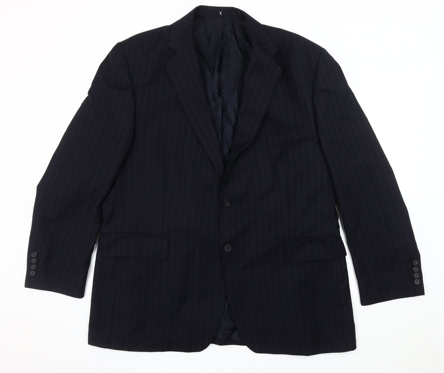 Jeff Banks Men's Black 46R Striped Suit Jacket