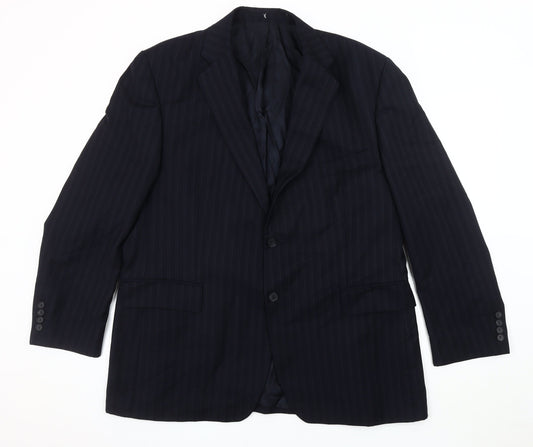 Jeff Banks Men's Black 46R Striped Suit Jacket
