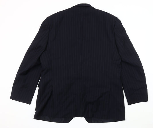 Jeff Banks Men's Black 46R Striped Suit Jacket
