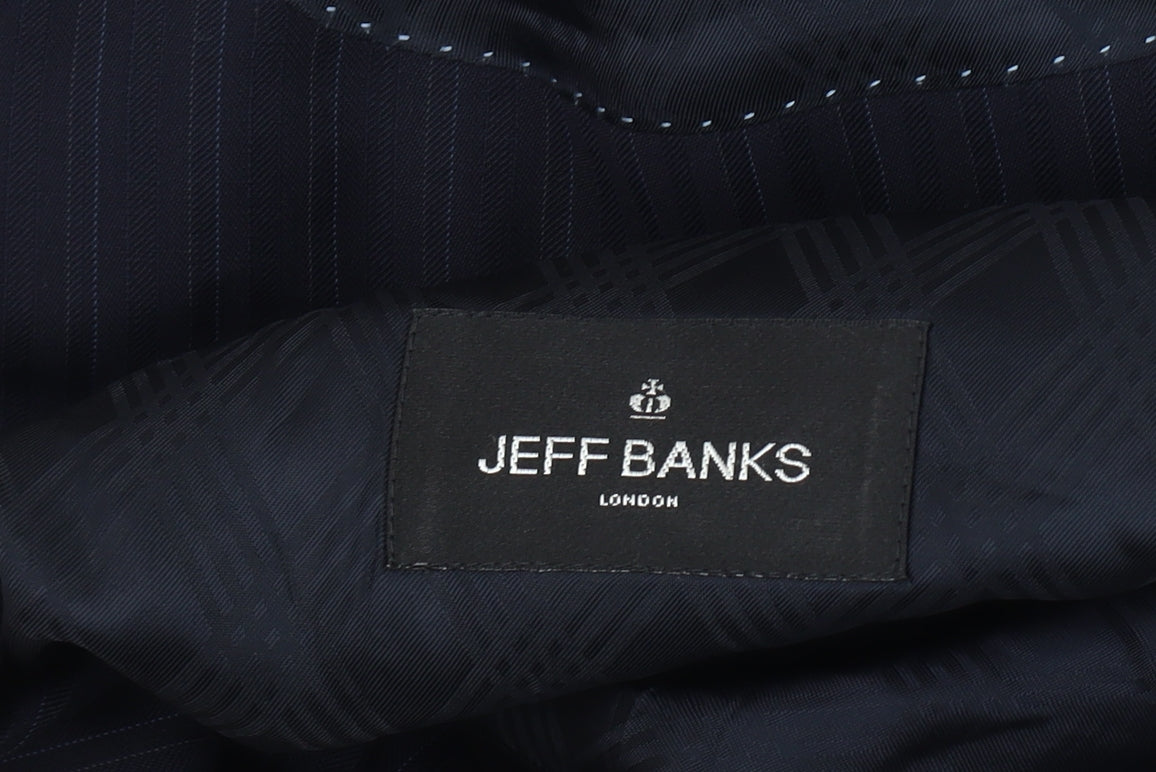 Jeff Banks Men's Black 46R Striped Suit Jacket