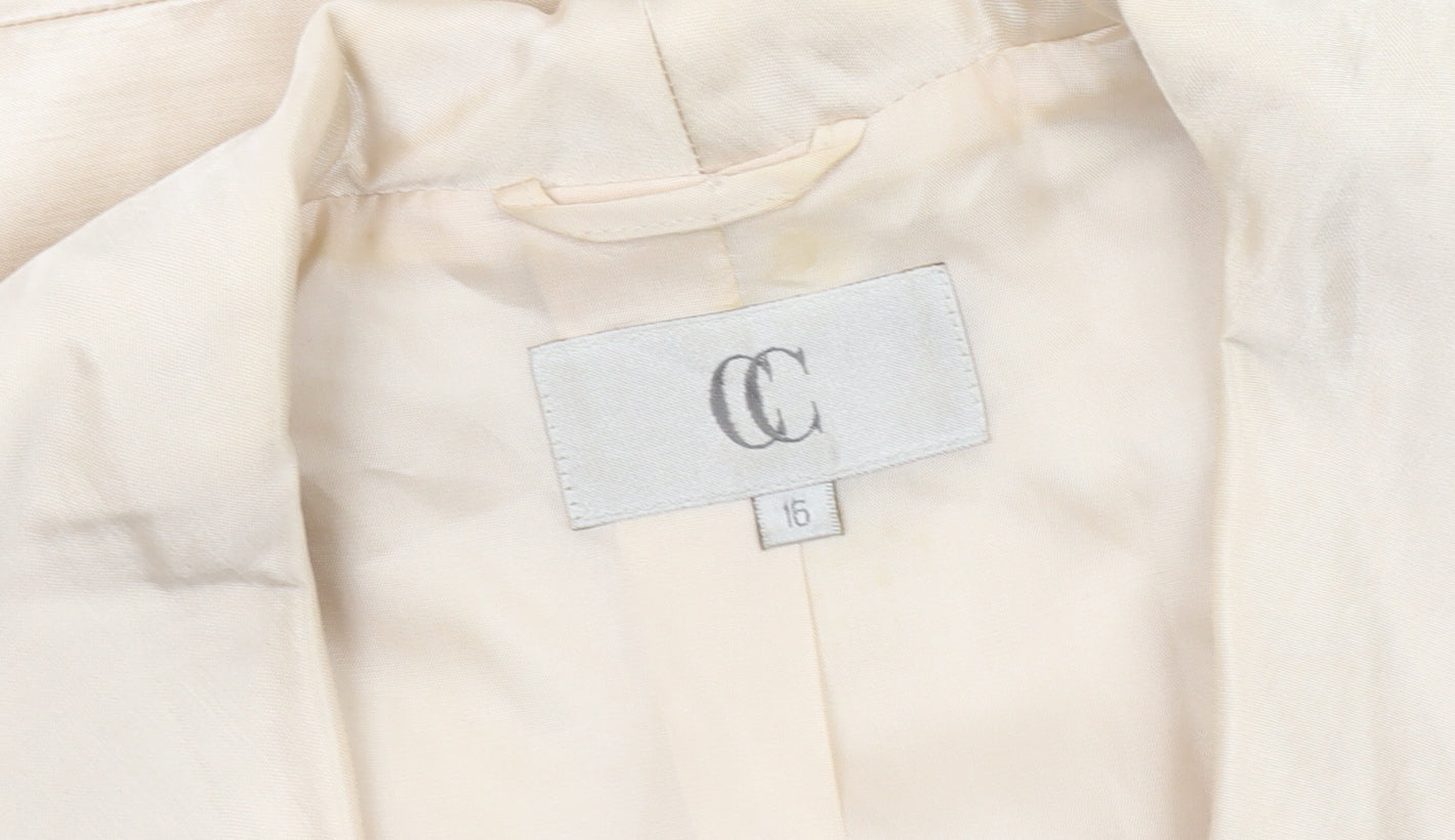 CC Women's Ivory Blazer Size 16, Cropped Viscose Linen