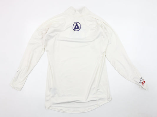 Peak Men's White Long Sleeve Pullover Activewear Top