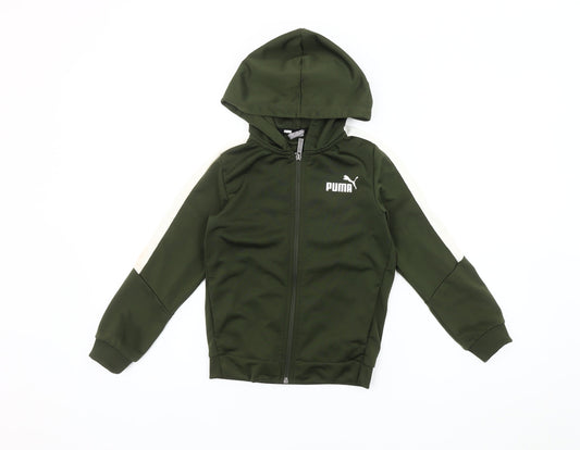Puma Boys Green Hooded Track Jacket Size 4