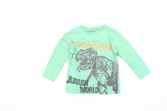 Jurassic World Boys Green Dinosaur Graphic T-Shirt 4 Years