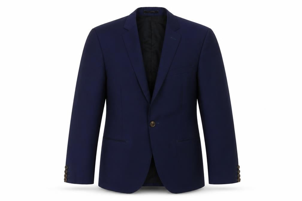 Front view of AR RED Men's Blue Blazer Jacket 40R Single-Breasted