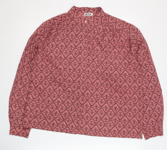 Eastex Women's Pink Geometric Long Sleeve Blouse Size 16