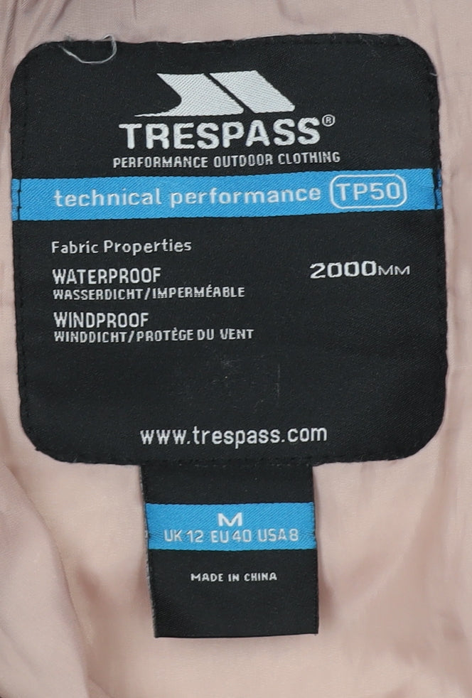 Trespass Women's Purple Puffer Jacket M Hooded Winter