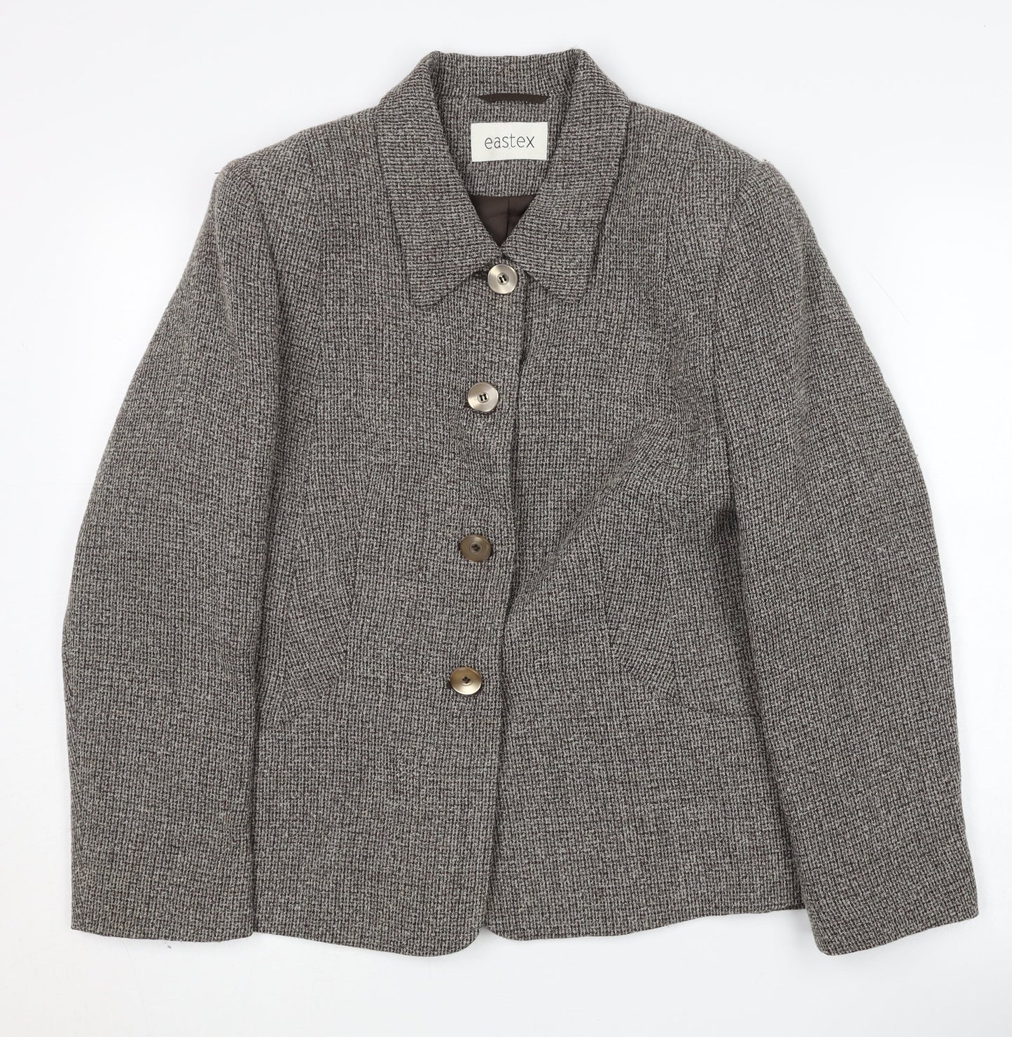 Eastex Women's Grey Suit Jacket Size 12 Classic Wool Blend