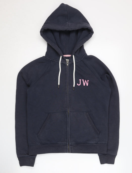 Jack Wills Women's Blue Hoodie Size 6 Full Zip