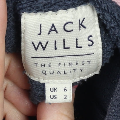 Jack Wills Women's Blue Hoodie Size 6 Full Zip