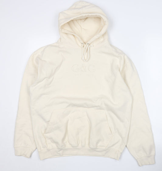 G&G Men's Ivory Hoodie - Medium, Pullover