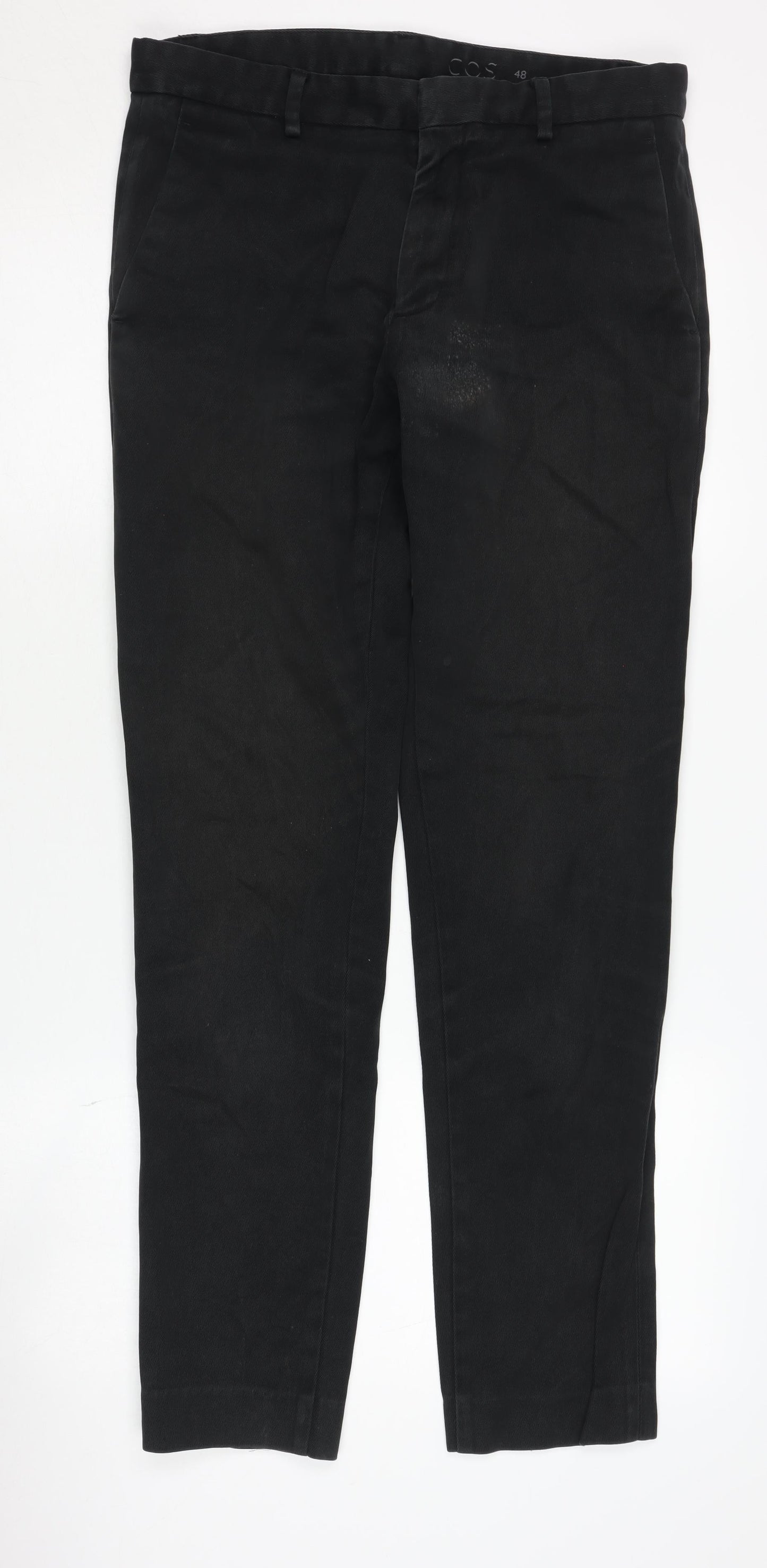 COS Men's Black Straight Trousers Cotton