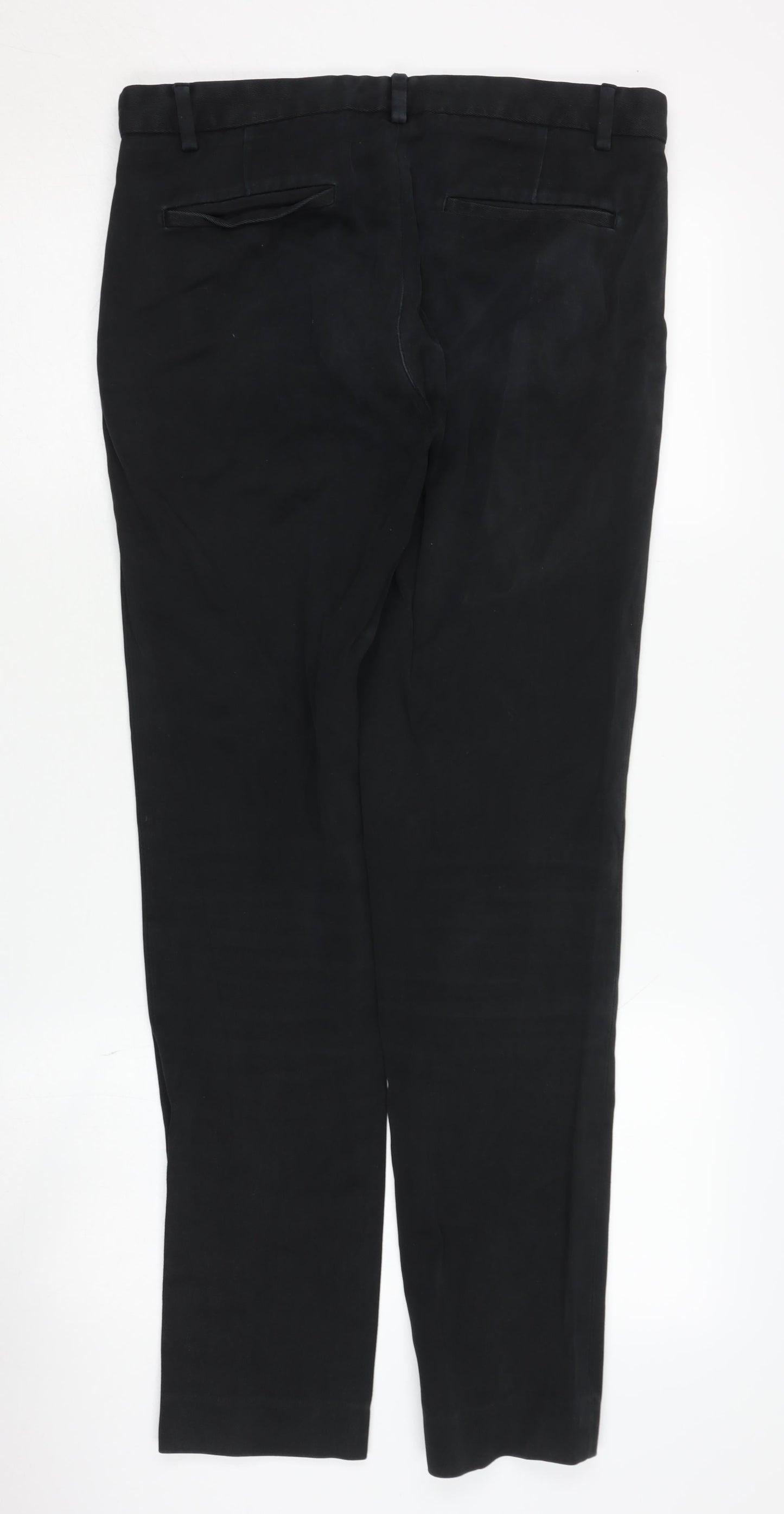 COS Men's Black Straight Trousers Cotton