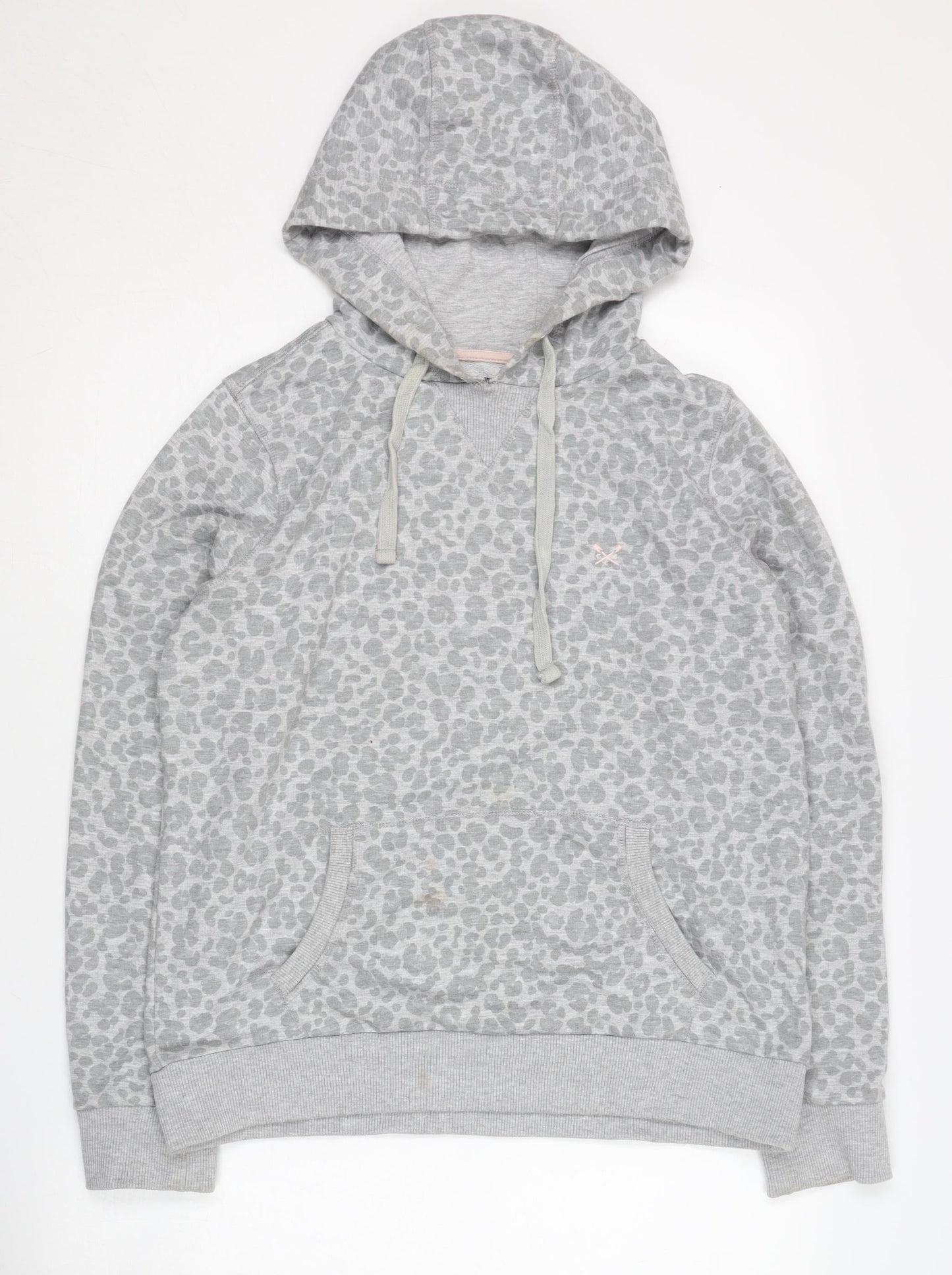 Crew Clothing Women's Grey Animal Print Hoodie, Size S