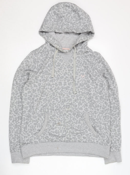 Crew Clothing Women's Grey Animal Print Hoodie, Size S
