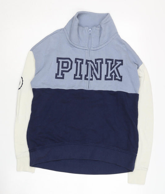 Victoria's Secret Women's Blue XS Colourblock Hoodie