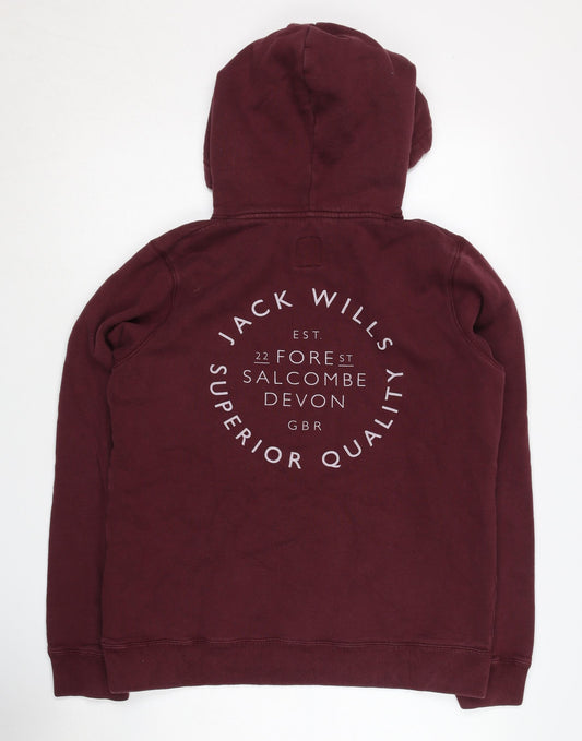 Jack Wills Women's Red Hoodie Size 14 Pullover Casual