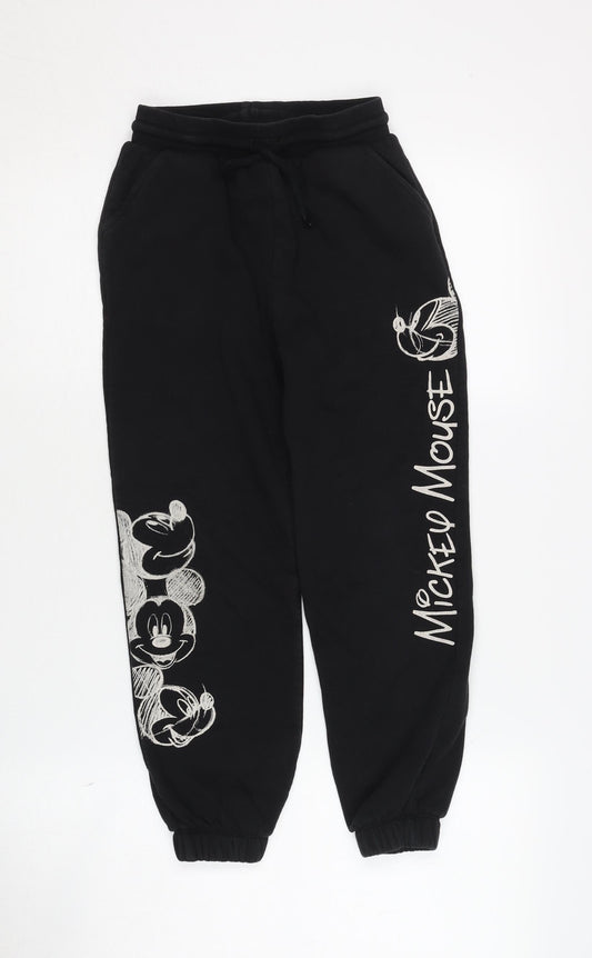 Disney at George Girls Black Jogger Trousers 8-9 Years