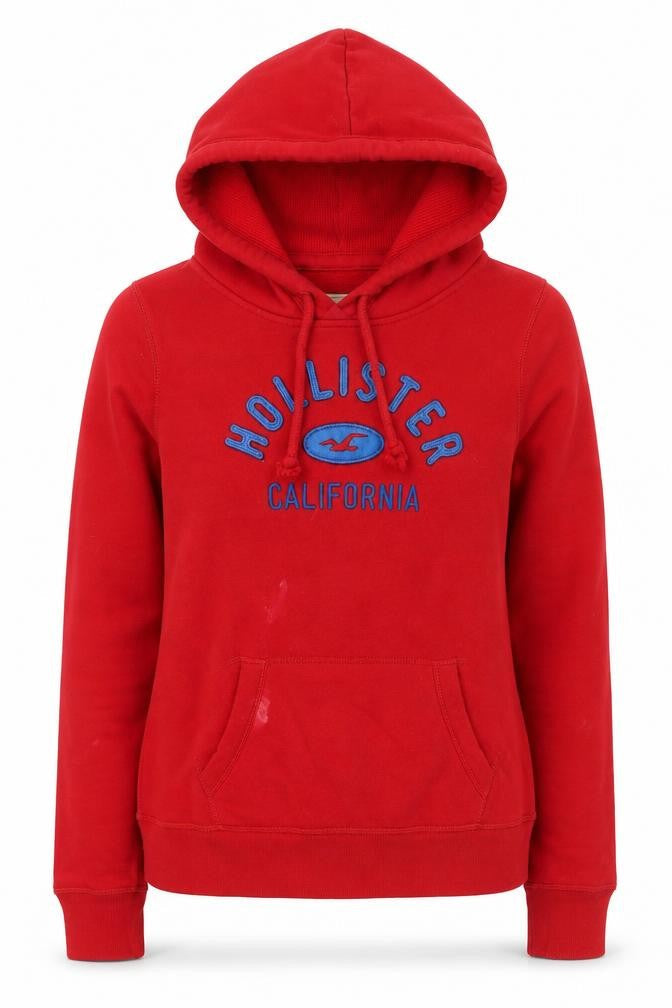 Womens UK L Regular Hollister Red Pullover Hoodie