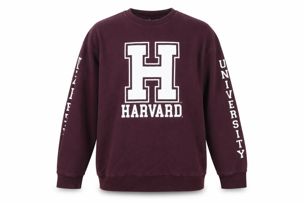 Unisex Adults UK S Regular Harvard Purple Pullover Sweatshirt