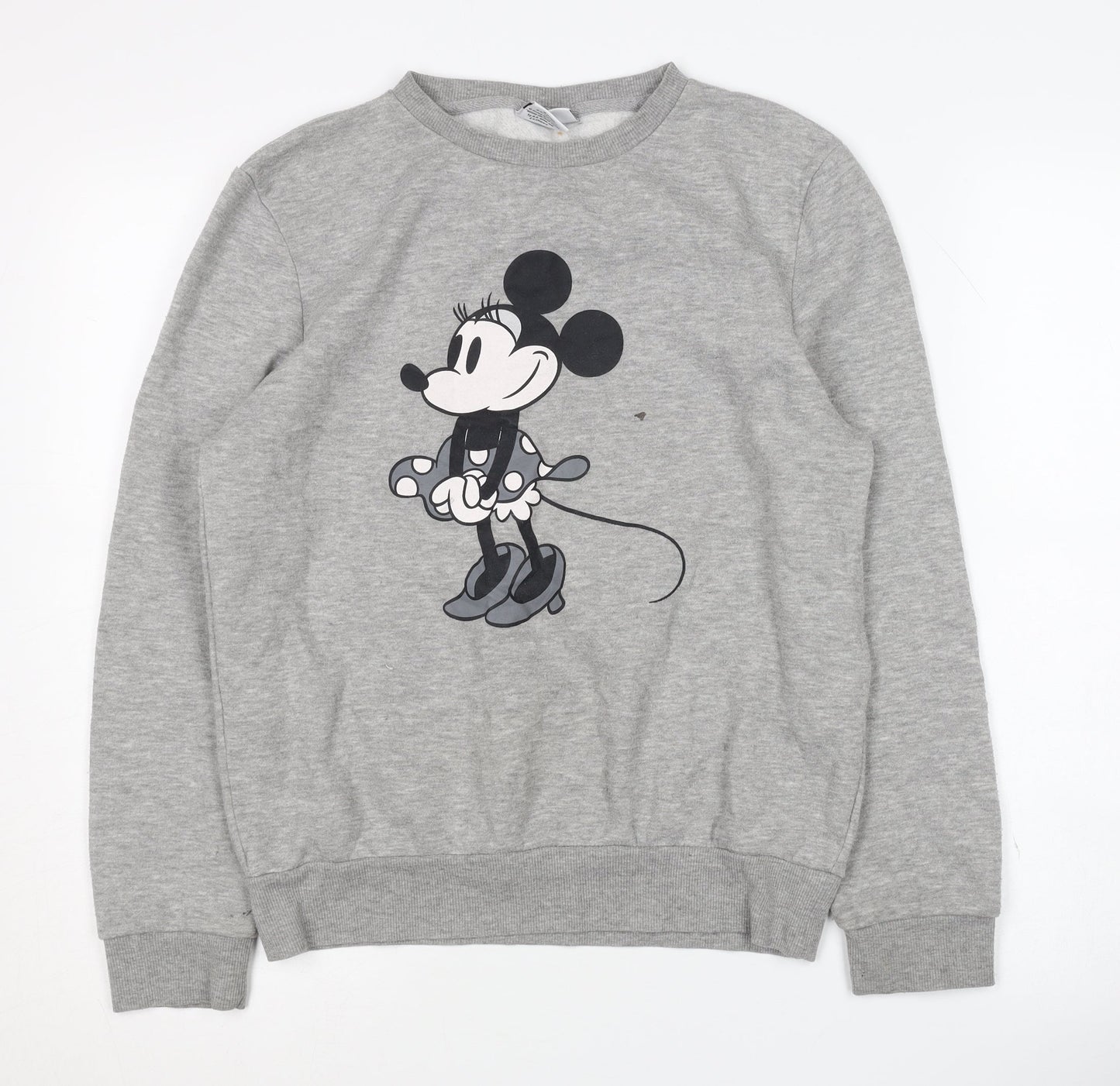 Disney Women's Grey S Pullover Crew Neck Sweatshirt