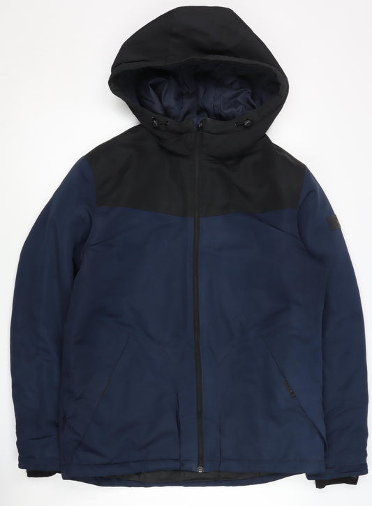 Jack & Jones Men's Blue Puffer Jacket M, Hooded, Casual
