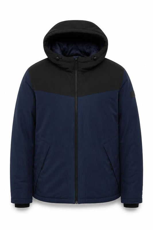 Jack & Jones Men's Blue Puffer Jacket M, Hooded, Casual