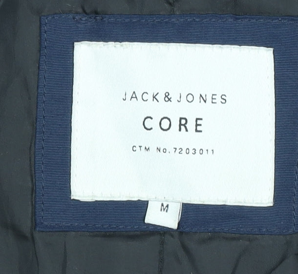 Jack & Jones Men's Blue Puffer Jacket M, Hooded, Casual