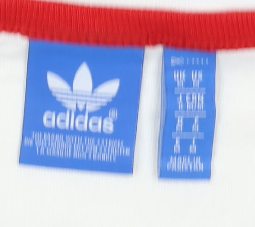 Adidas Men’s Red & White Logo Long Sleeve T-Shirt M