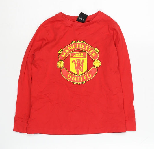 Manchester United Boys Red Long Sleeve T-Shirt 6-7 Years