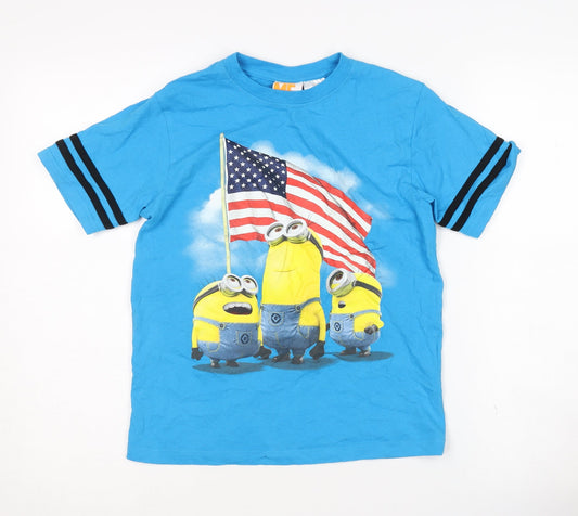 Despicable Me Boys Blue Minions T-Shirt, Size L, Casual Wear