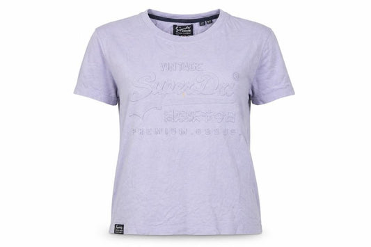 Unisex Adultss UK Size 10 Superdry Purple Cotton T-Shirt