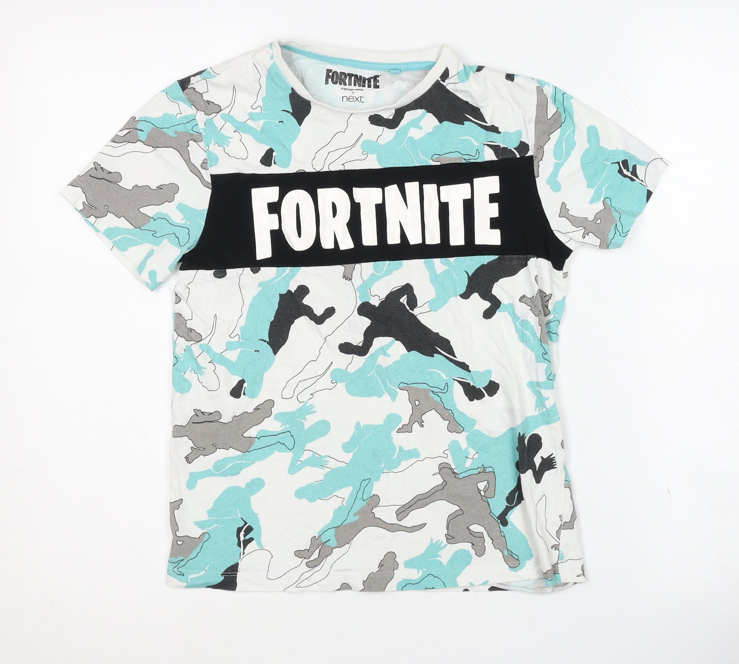 Next Boys Multicoloured Fortnite Camo T-Shirt, Size 10 Years
