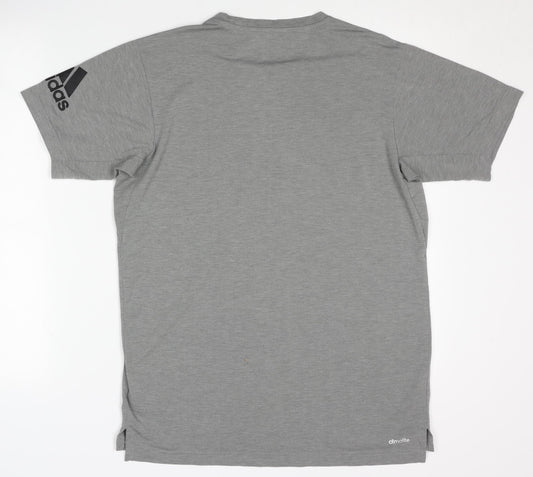 Adidas Men's Grey Climalite Sports T-Shirt, M