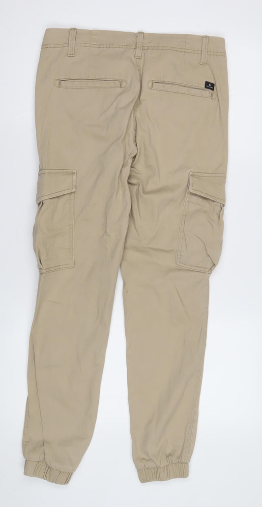 Jack & Jones Men's Beige Cargo Trousers Size 30