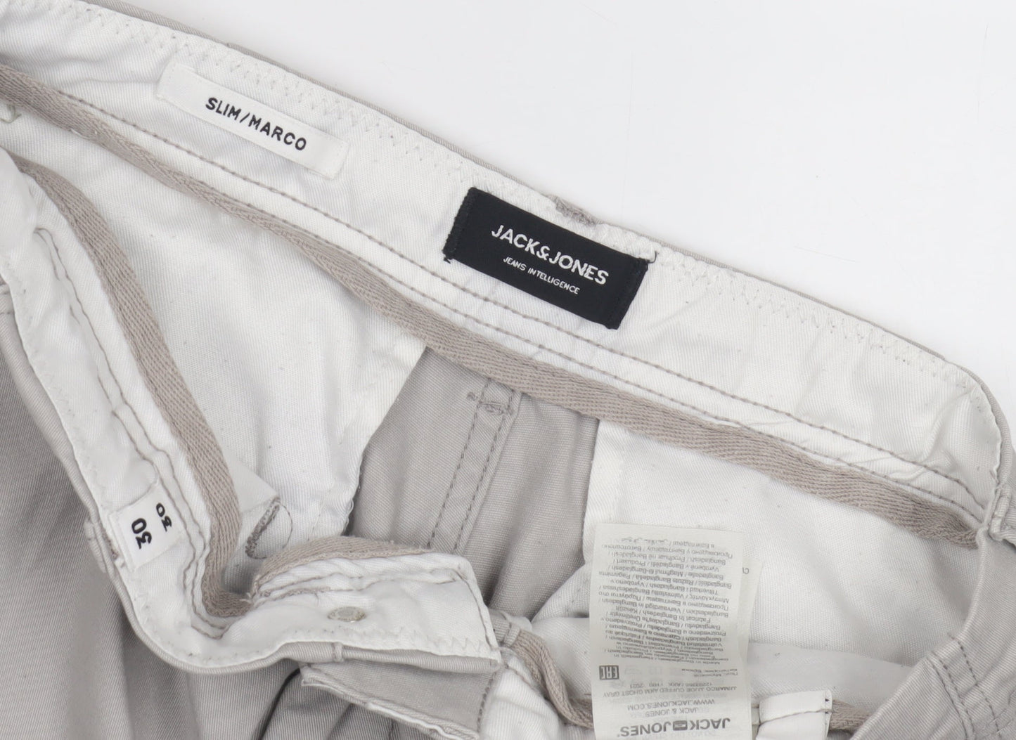 Jack & Jones Mens Grey Cargo Trousers, Size 30, Slim Fit
