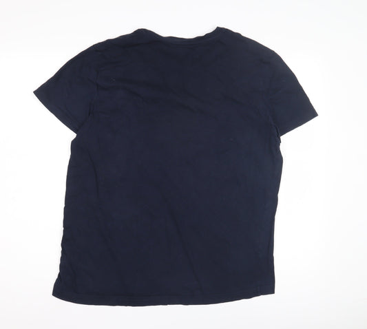 Coca-Cola Men's Blue Christmas T-Shirt - Large