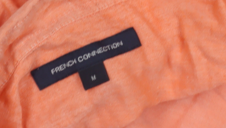 French Connection Women's Orange Collared Blouse M